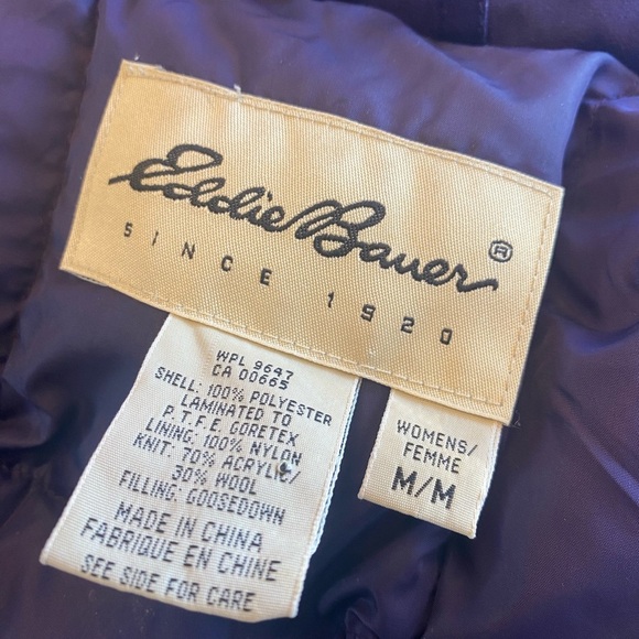 Eddie Bauer Ridge Gore Tex purple goose down hooded jacket - Picture 10 of 12